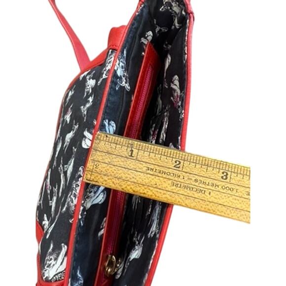 "TED BAKER" Cross Body Red Leather Purse Gold Metal Accent Quiet Luxury Designer - Picture 11 of 16